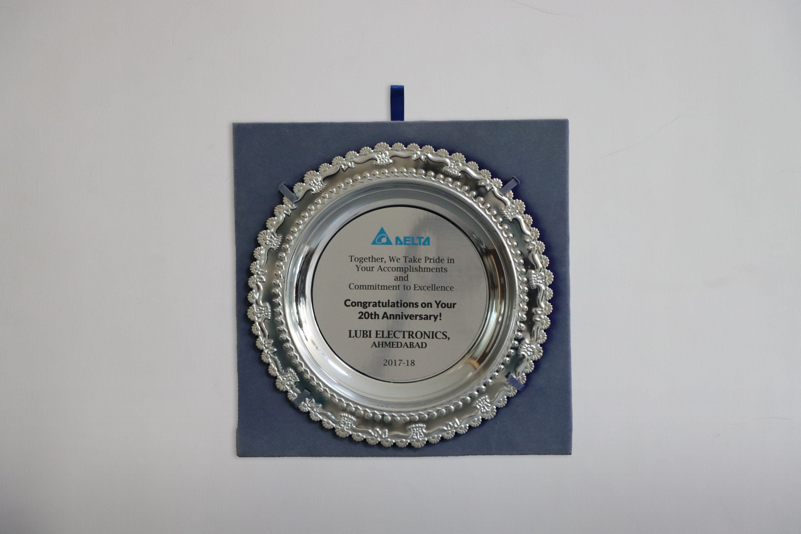 20th Anniversary Award from Delta